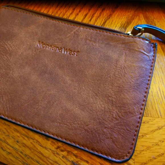 NWOT! Montana West Faux Leather Tote Shoulder Bag Purse w/Matching Bonus Pouch - Picture 9 of 10